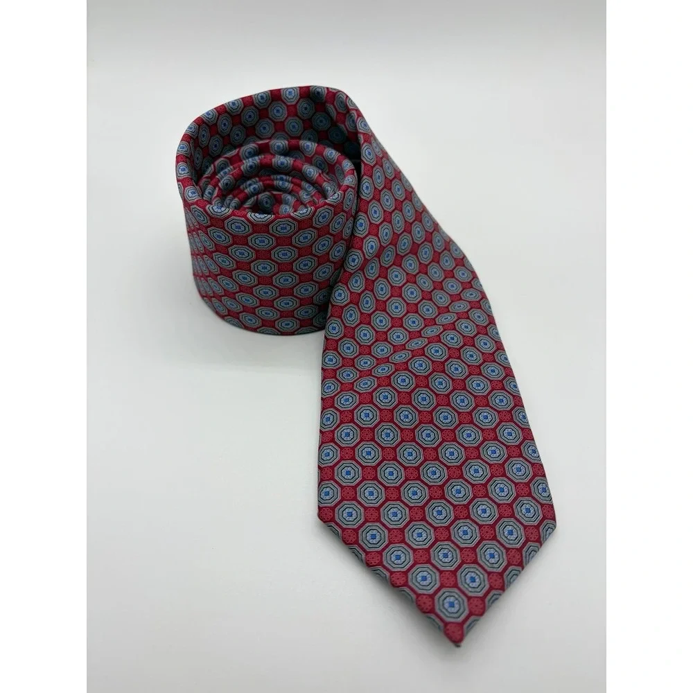 Donald J. Trump Signature Collection, Red/Blue Geometric Octogonal Pattern Tie